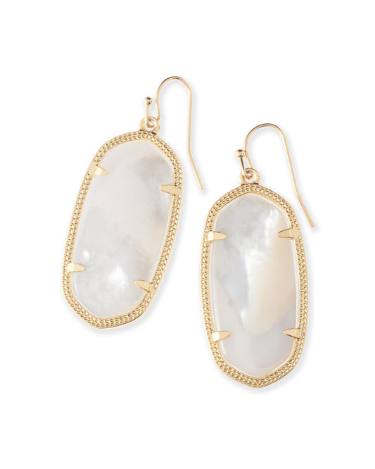 Elle Gold Earrings In Ivory Mother-Of-Pearl