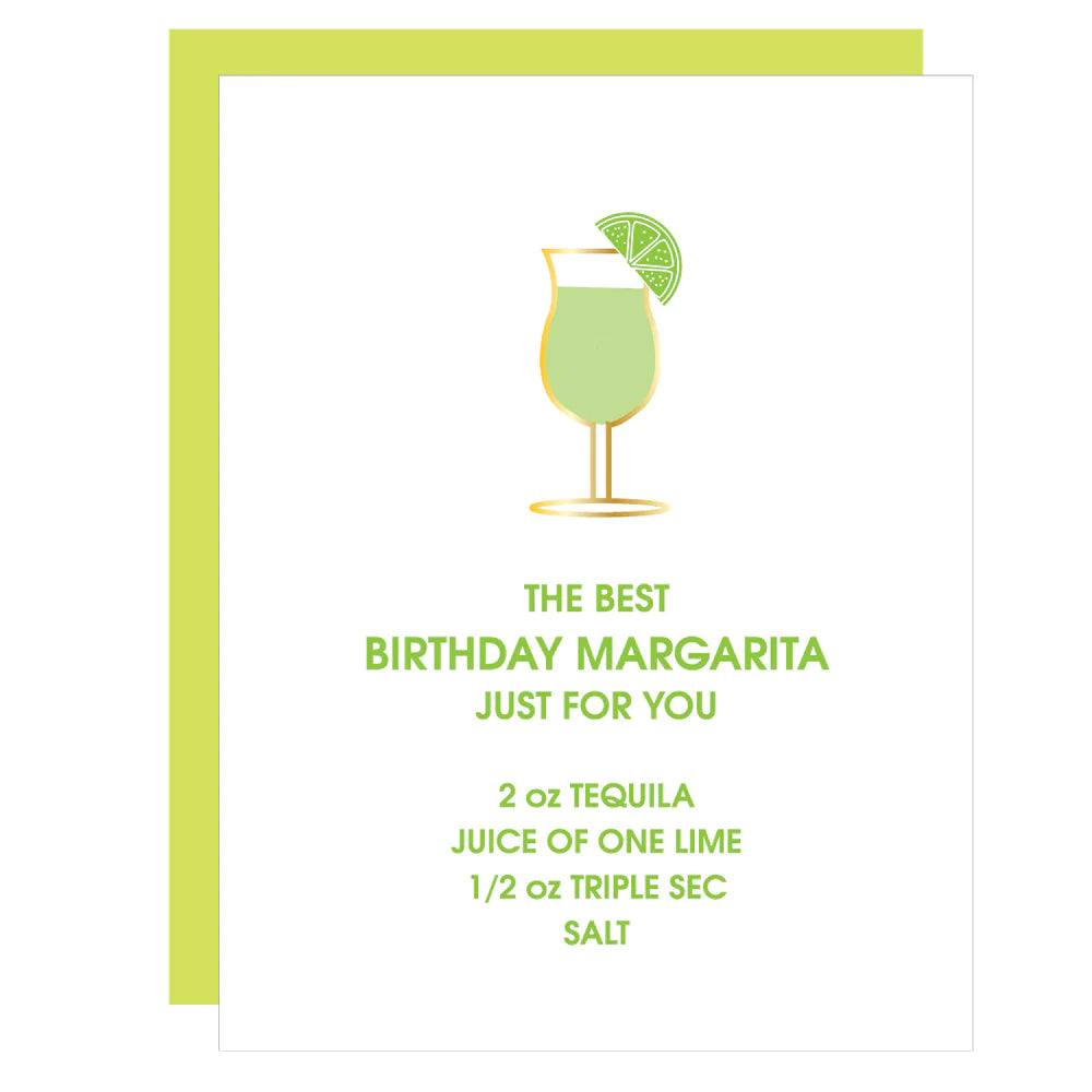 Best Birthday Margarita Paper Clip Letterpress Card