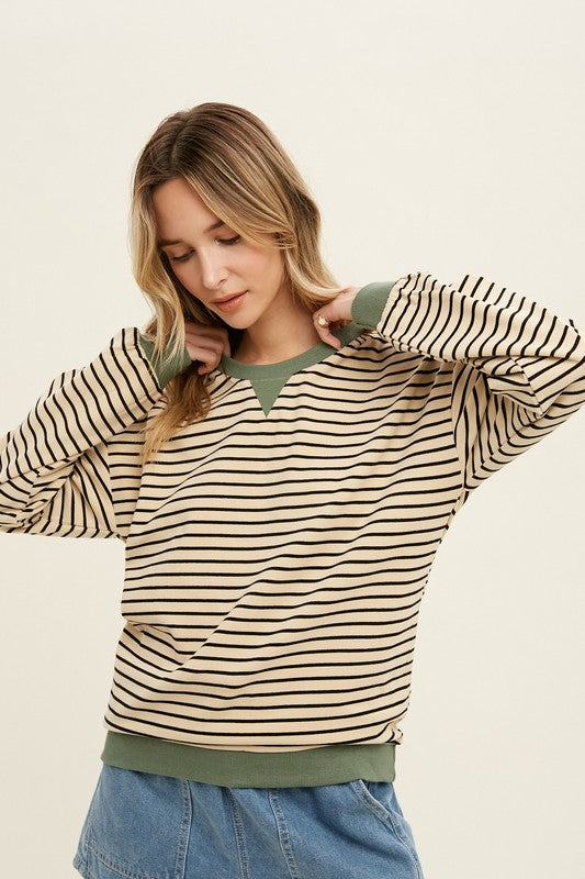 Striped Olive Sweater