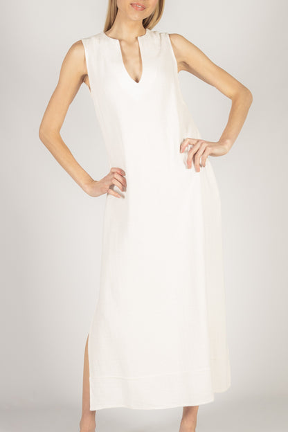 Sleeveless Linen Maxi Dress