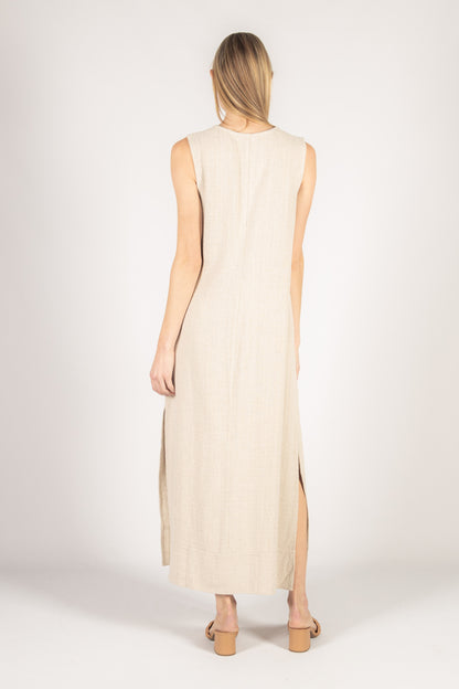 Sleeveless Linen Maxi Dress