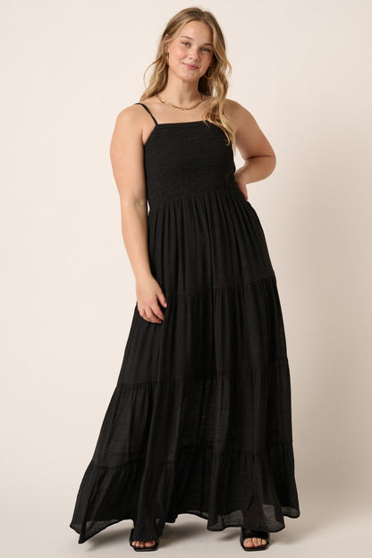 Plus | Smocked Bodice Maxi Dress