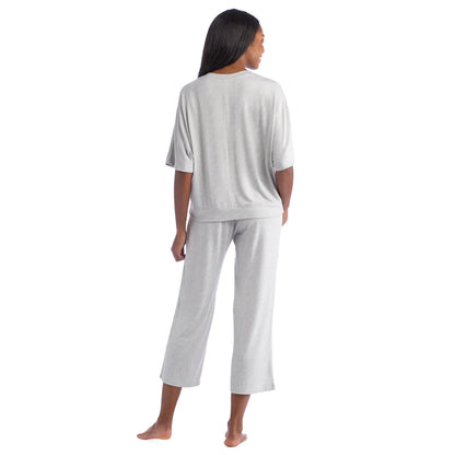 Dream Relaxed V-neck with Capri Lounge Set | Heather Grey