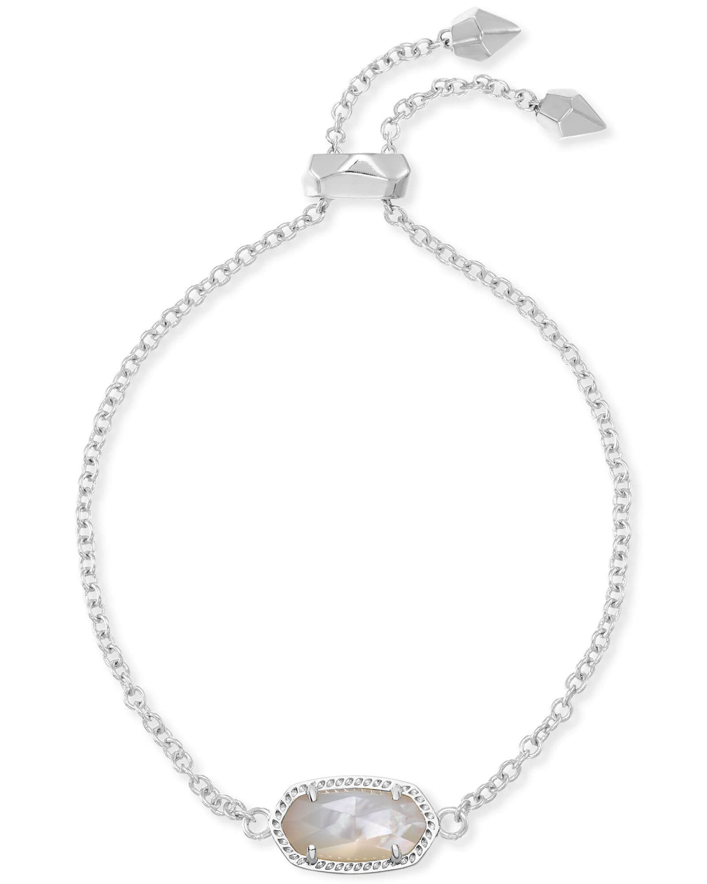 Elaina Adjustable Bracelet | Silver & Ivory Mother-Of-Pearl
