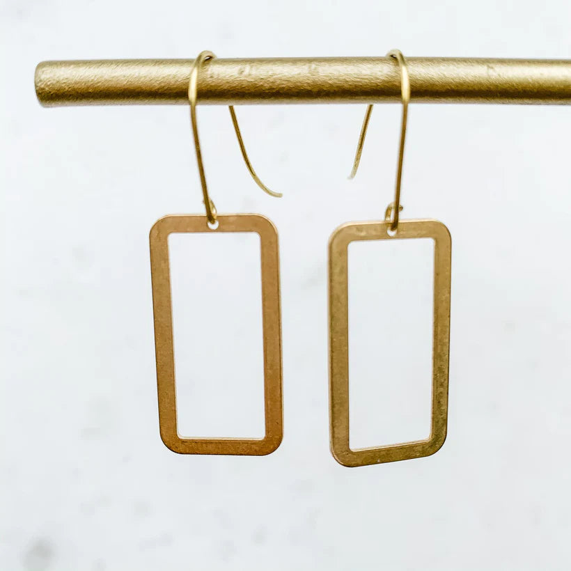 Brass Window Earrings