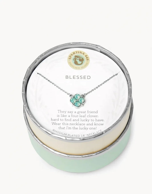 Sea La Vie Necklace | Blessed / Seafoam Clover