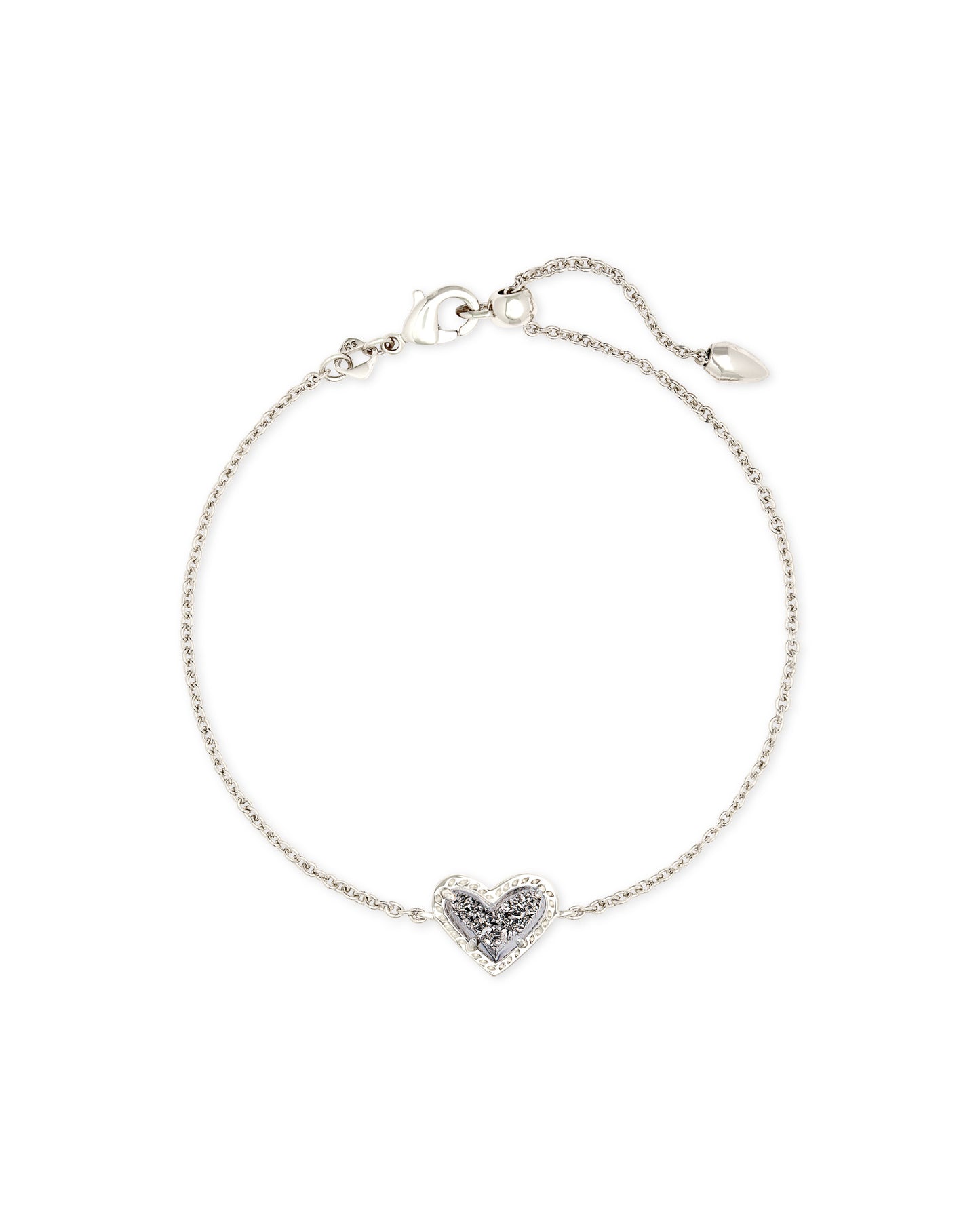 Ari Heart Bracelet | Silver & Platinum Drusy