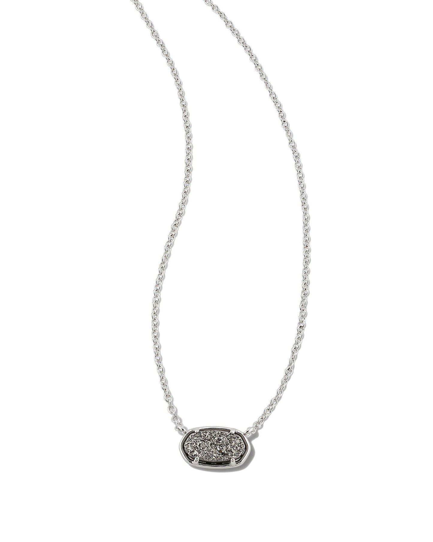 Grayson Short Necklace | Platinum Drusy