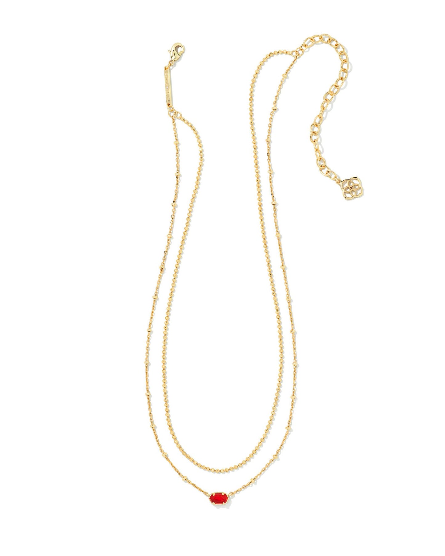 Emilie Multi Strand Necklace | Gold & Red Illusion