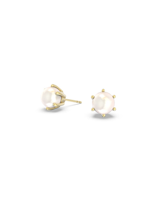 Ashton Pearl Stud Earrings | Gold