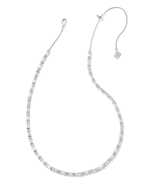 Juliette Necklace | Silver & White Crystal