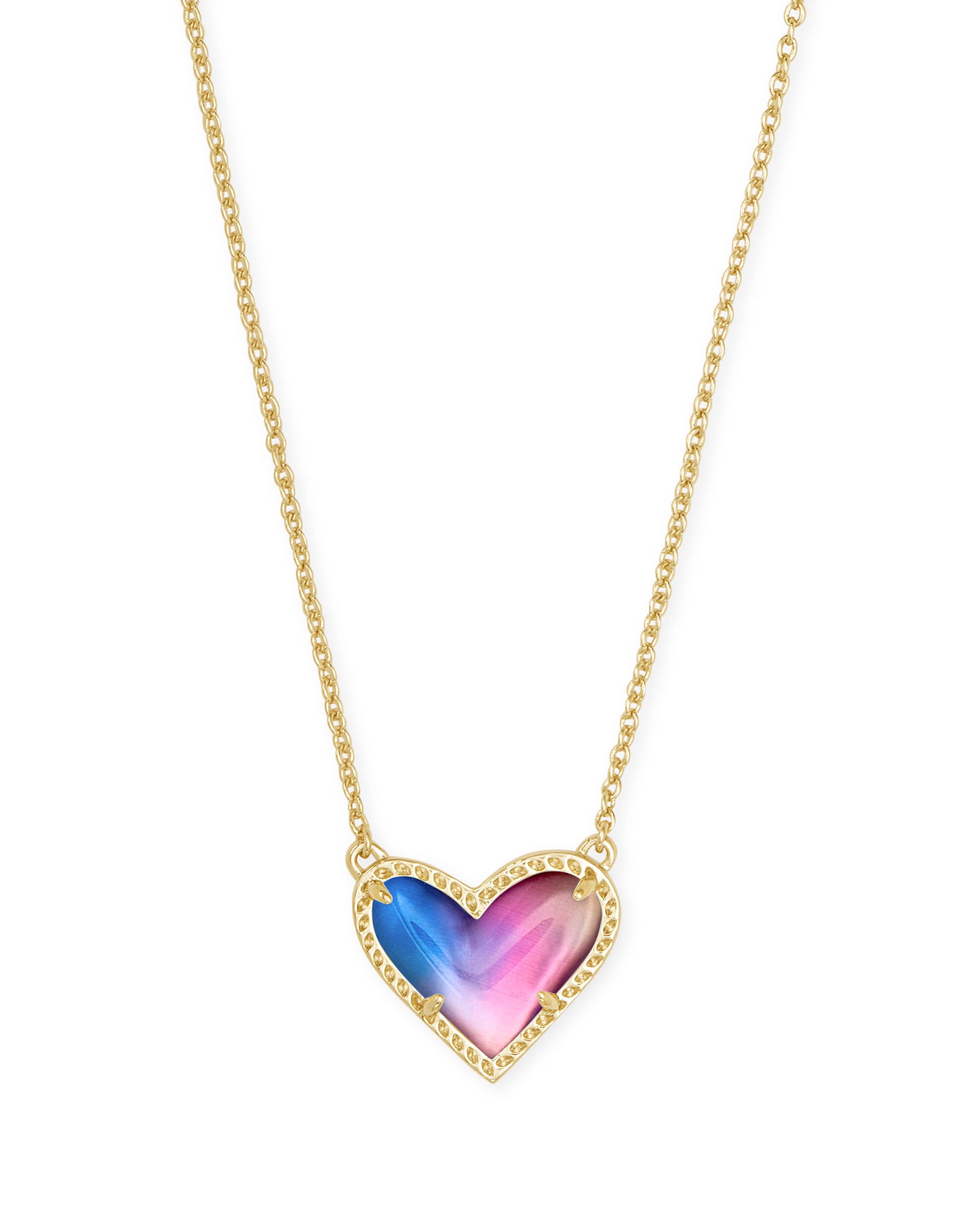 Ari Heart Necklace | Gold & Watercolor Illusion