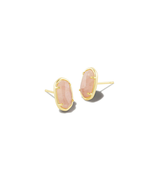 Grayson Stud Earrings | Gold & Rose Quartz