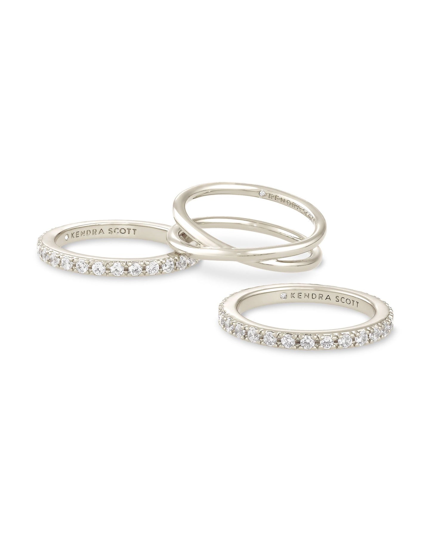 Livy Ring Set Of 3 In Silver