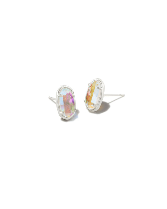 Grayson Stud Earrings | Silver & Dichroic Glass