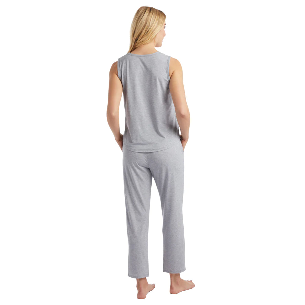 Boyfriend Pocket Muscle Tank with Flood Pant PJ Set | Heather Grey