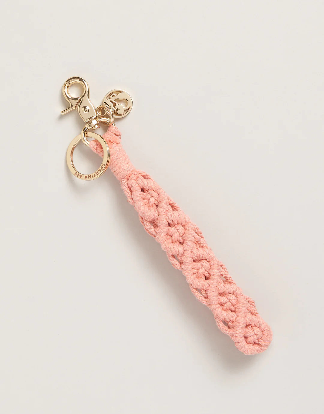 Macrame Wristlet Keychain | Pink