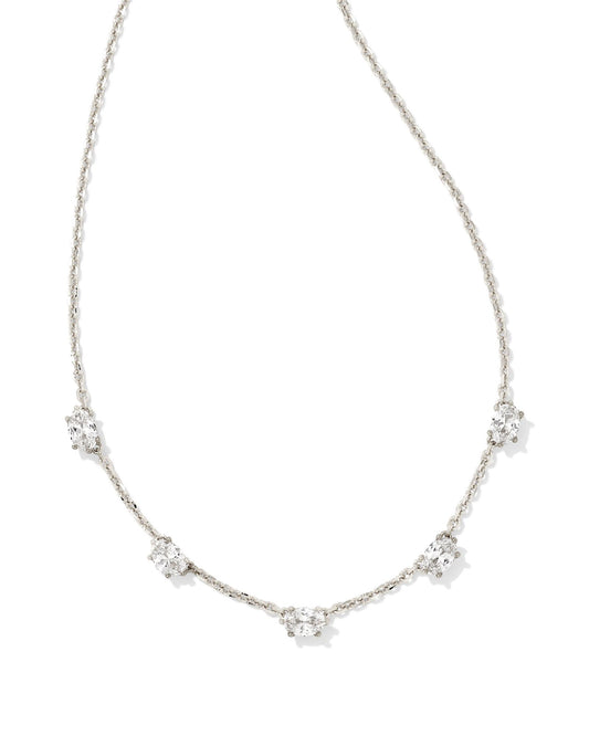 Cailin Crystal Strand Necklace | Silver