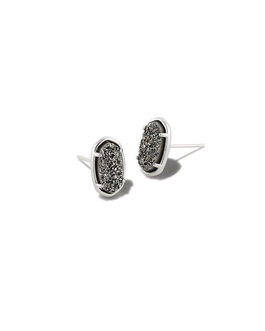 Grayson Stud Earrings | Platinum Drusy