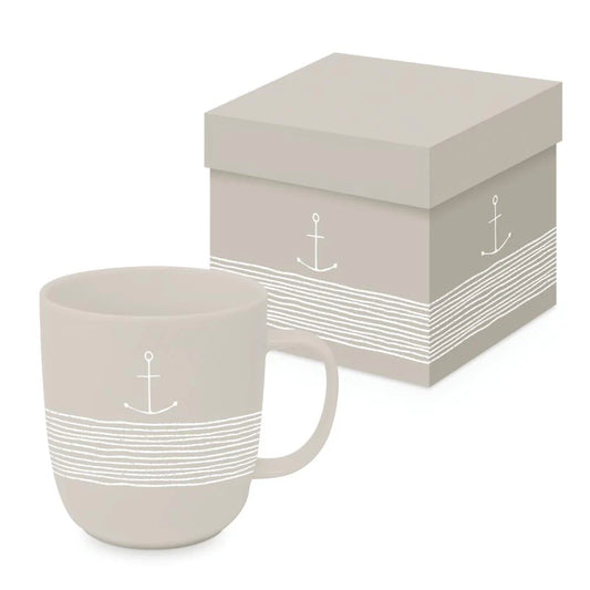 Pure Anchor, Taupe Gift-Boxed Matte Mug
