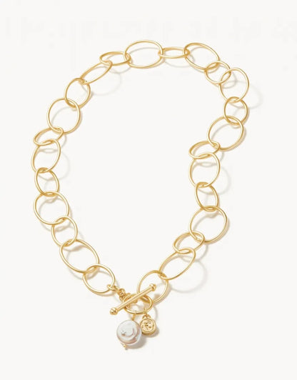 Oval Chain Toggle Necklace 18"