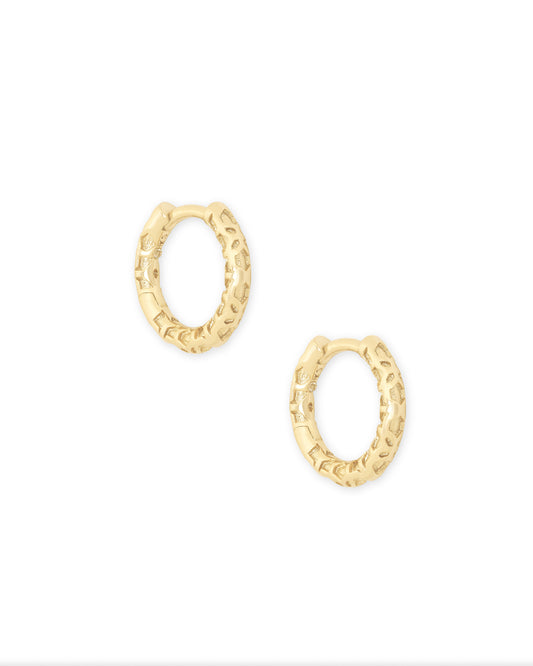 Maggie Huggie Earrings In Gold Filigree