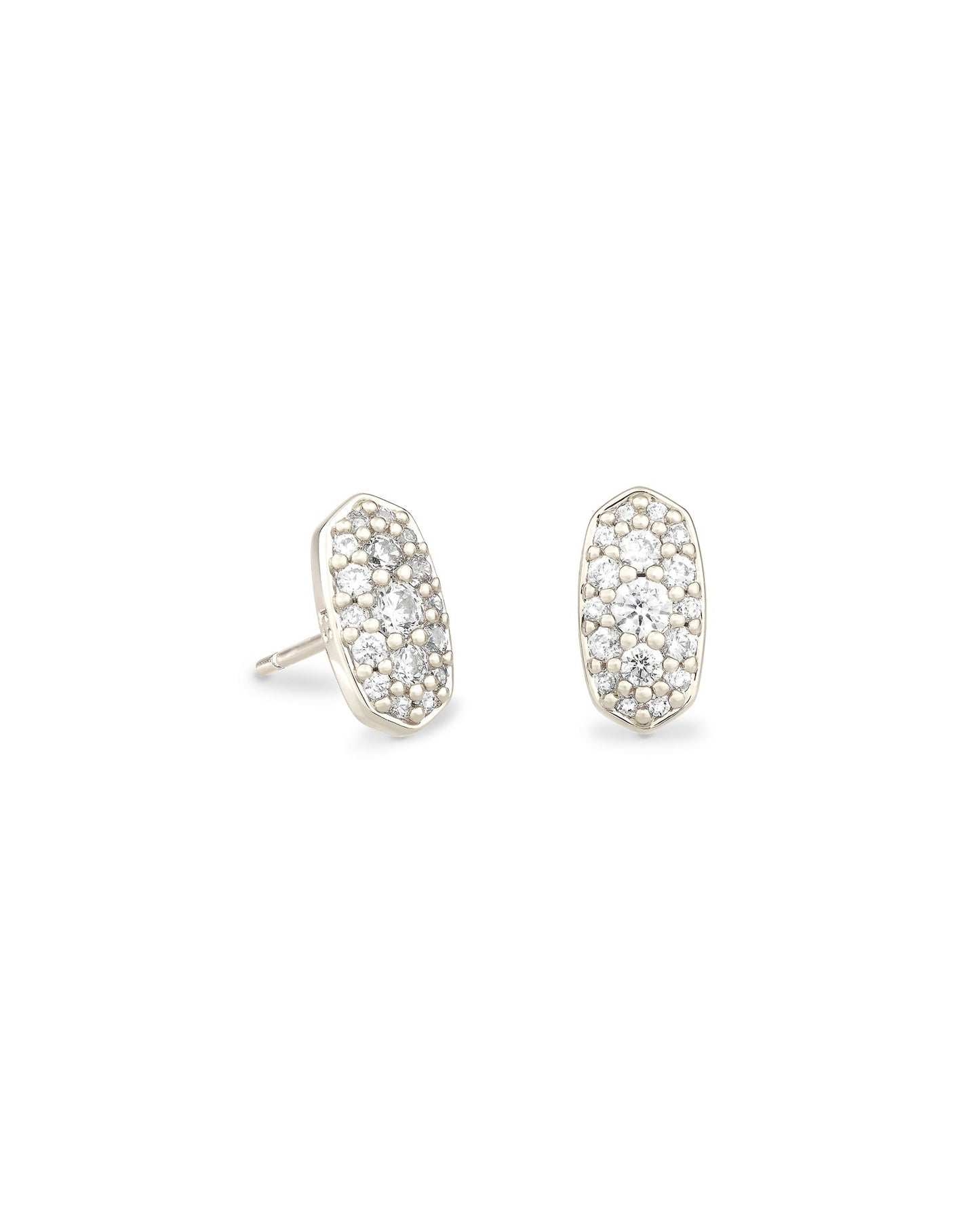 Grayson Silver Earrings In White Crystal