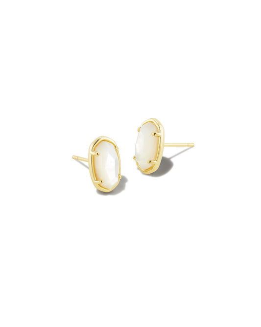 Grayson Stud Earrings | Gold & Ivory Mother-of-Pearl