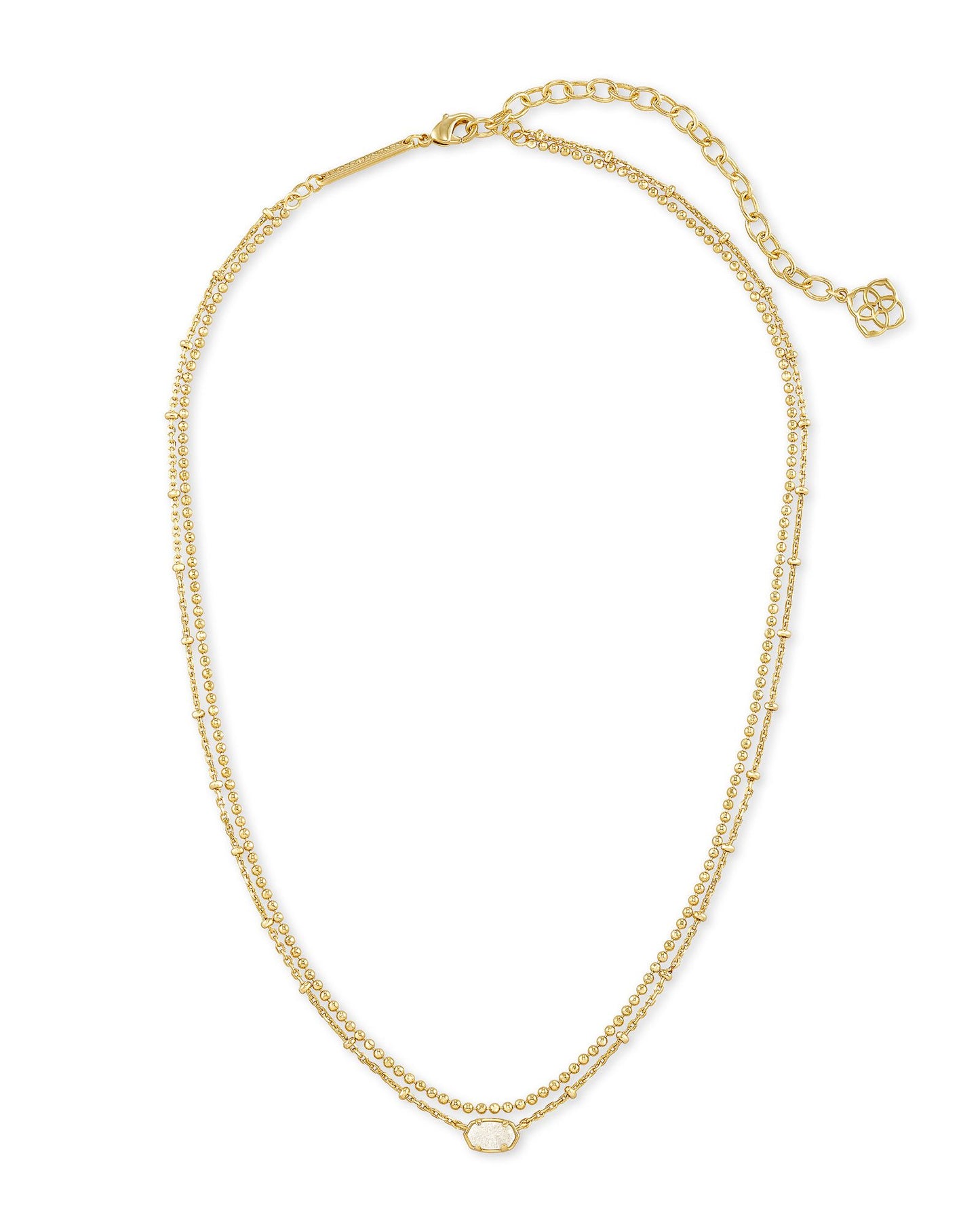 Emilie Gold Multi Strand Necklace In Iridescent Drusy