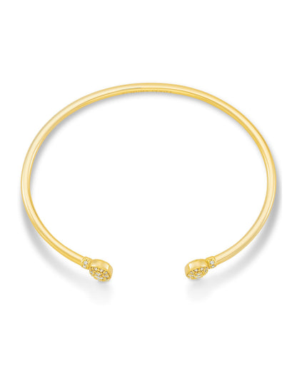 Grayson Gold Cuff Bracelet In White Crystal