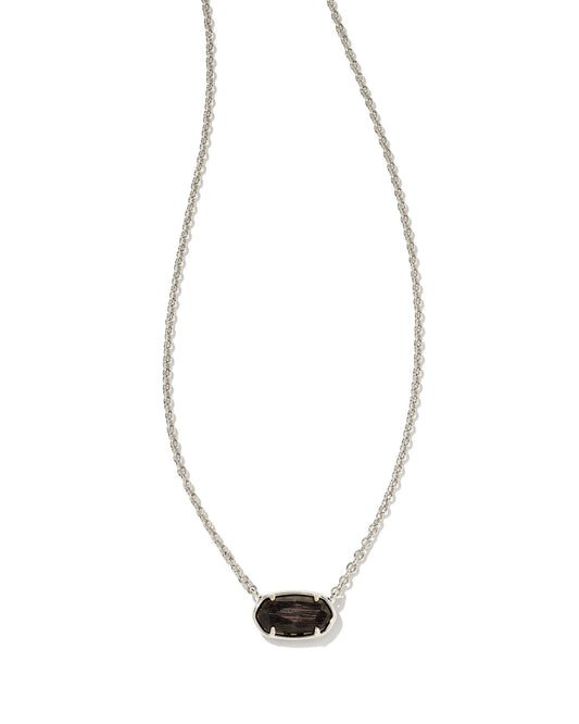 Grayson Short Necklace | Silver Black Cat's Eye