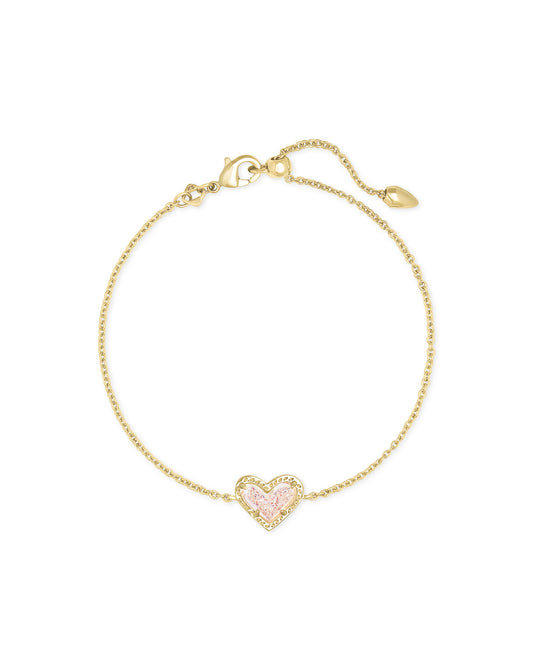 Ari Heart Bracelet | Gold Iridescent Drusy