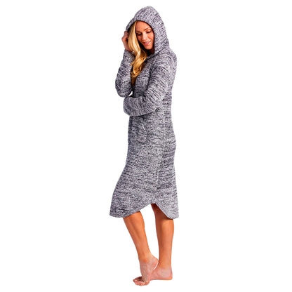 Ultra Soft Marshmallow Hooded Lounger | Heather Black