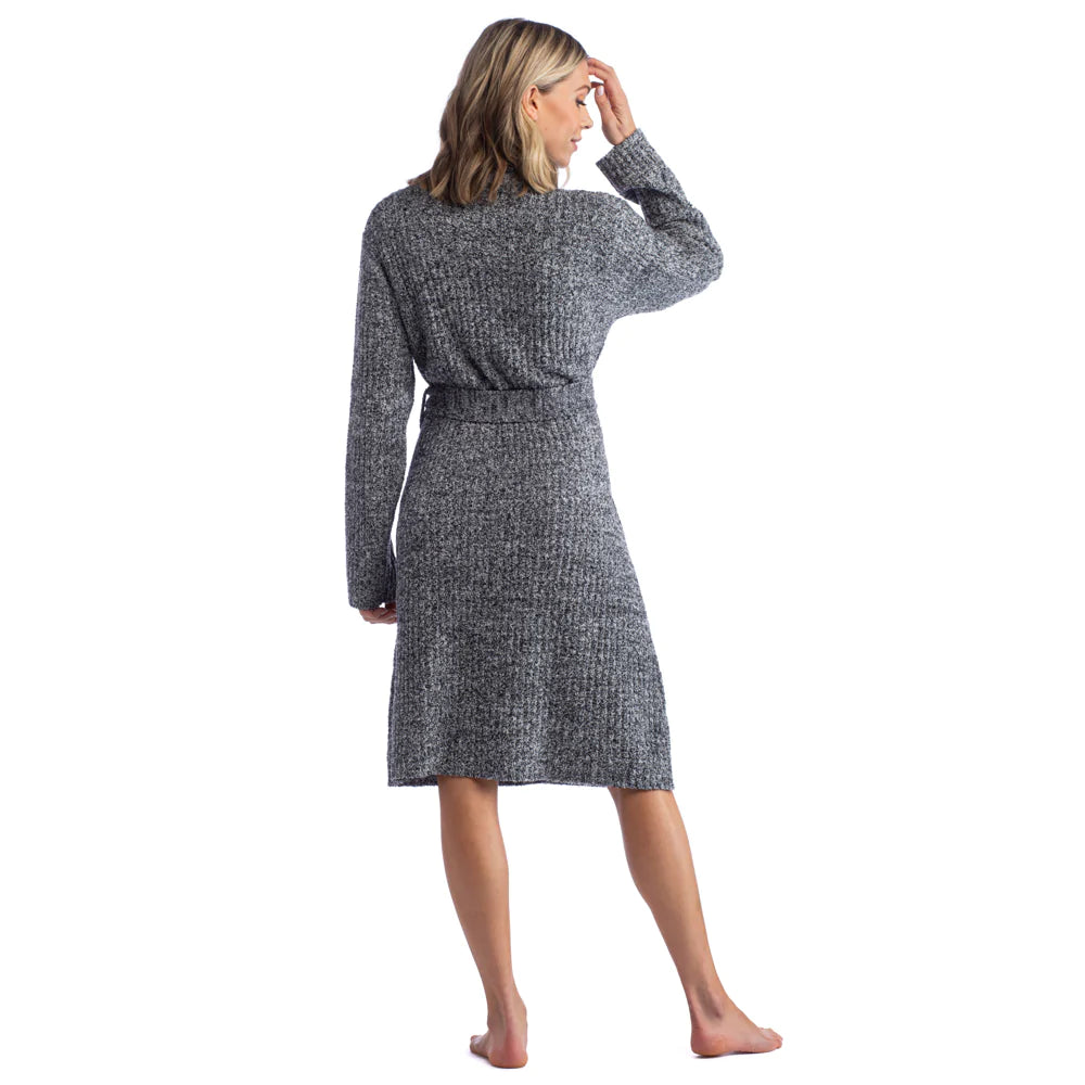 Ultra Soft Marshmallow Wrap Robe | Heather Black