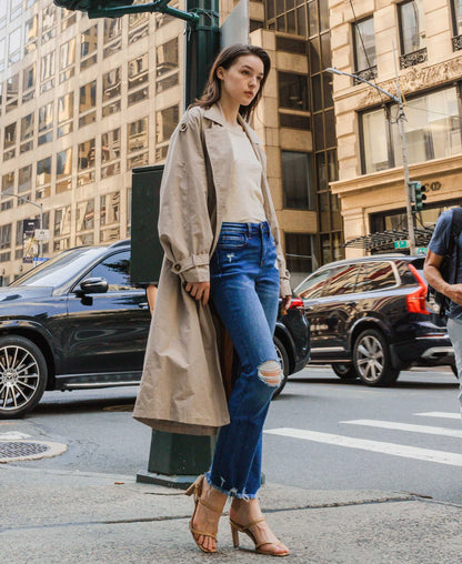 Mid-Rise Ankle Flare Jeans | Blue Shower