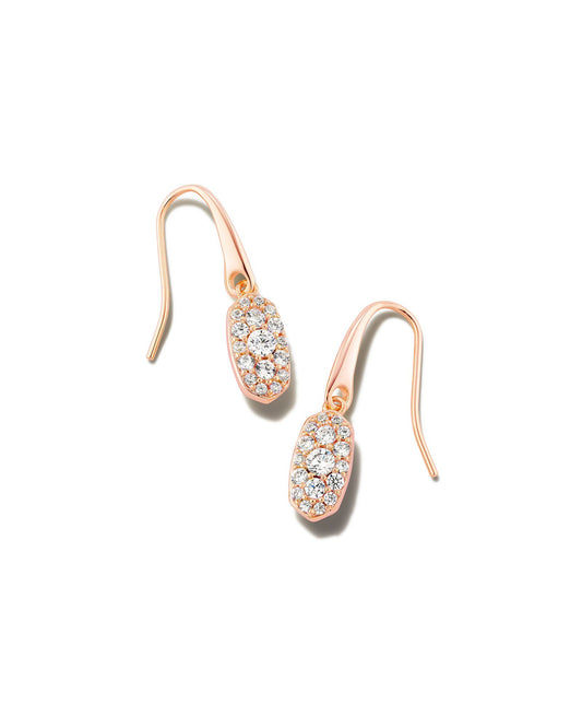 Grayson Crystal Drop Earrings | Rose Gold
