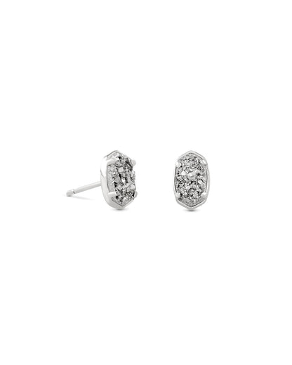 Emilie Silver Earrings In Platinum Drusy