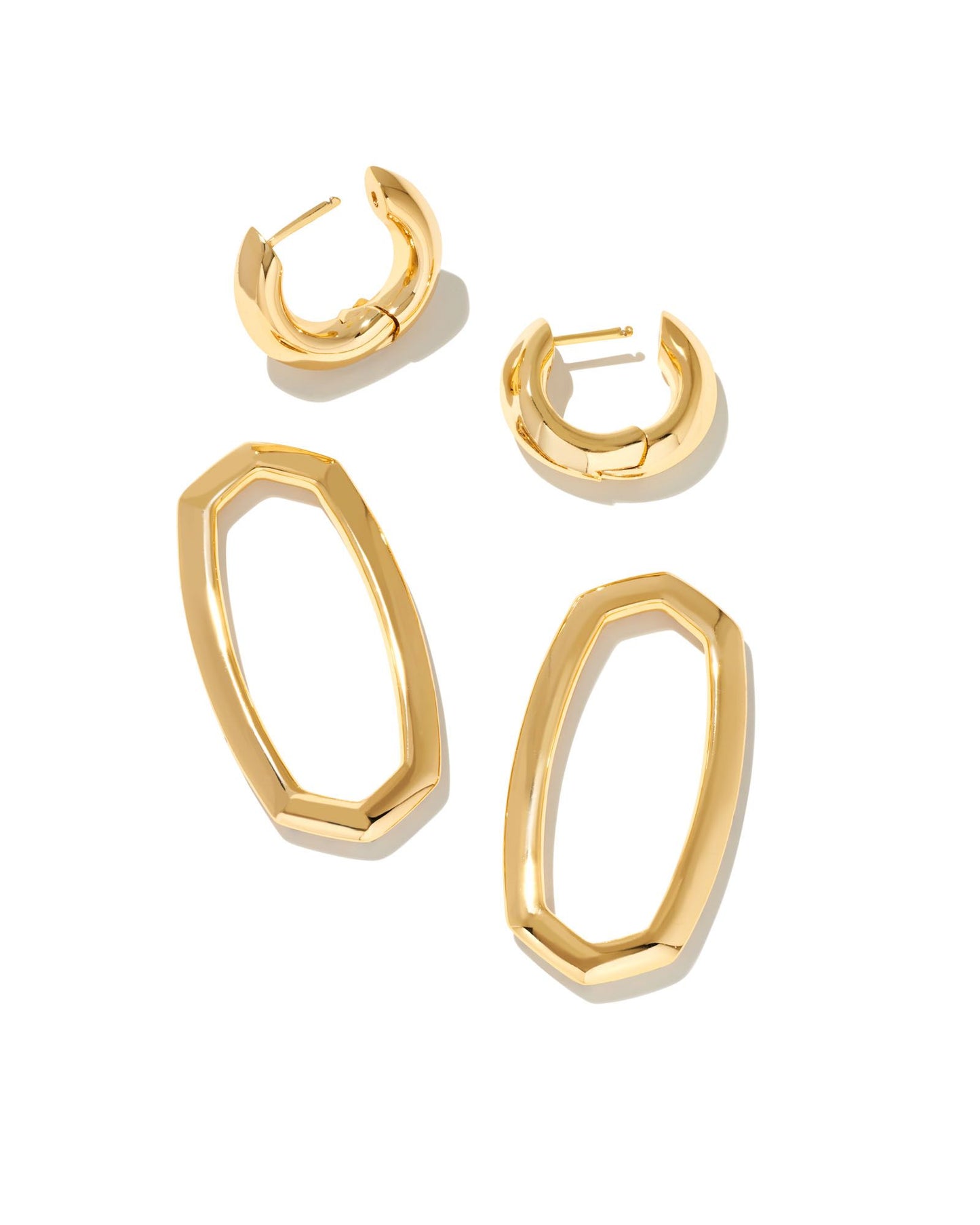 Danielle Link Earrings | Gold & White Crystal