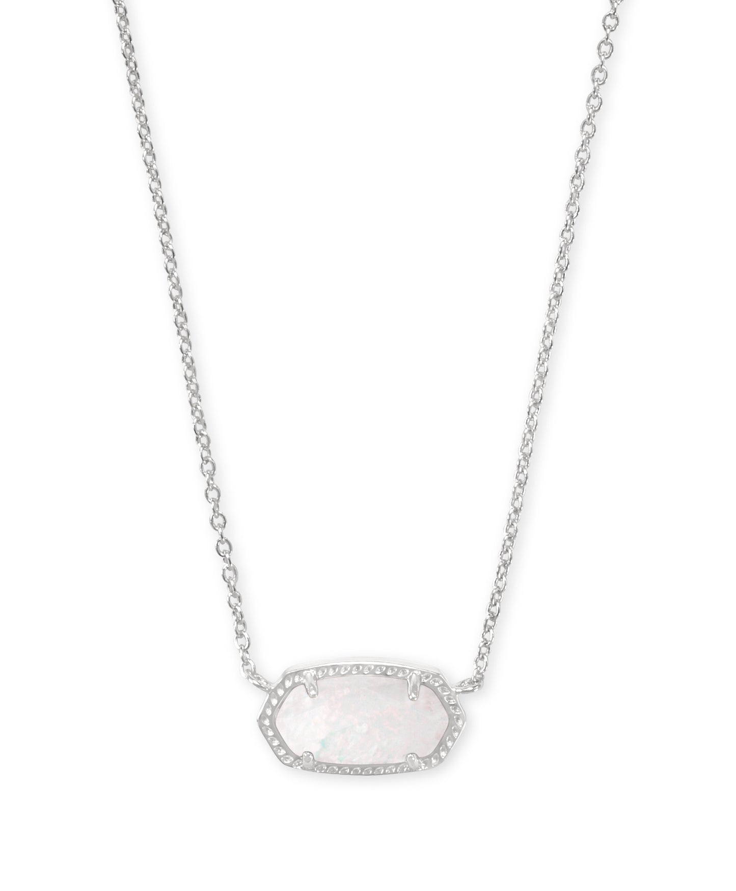 Elisa Necklace | Silver & White Kyocera Opal