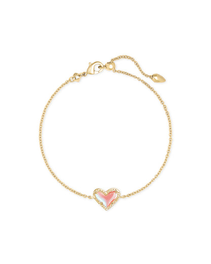 Ari Heart Bracelet | Gold & Dichroic Glass
