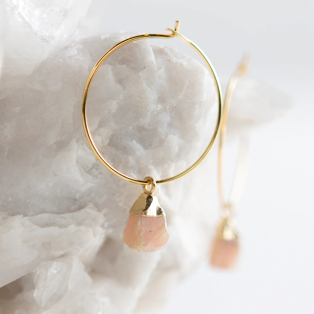 Bella Earrings | Rose Quartz