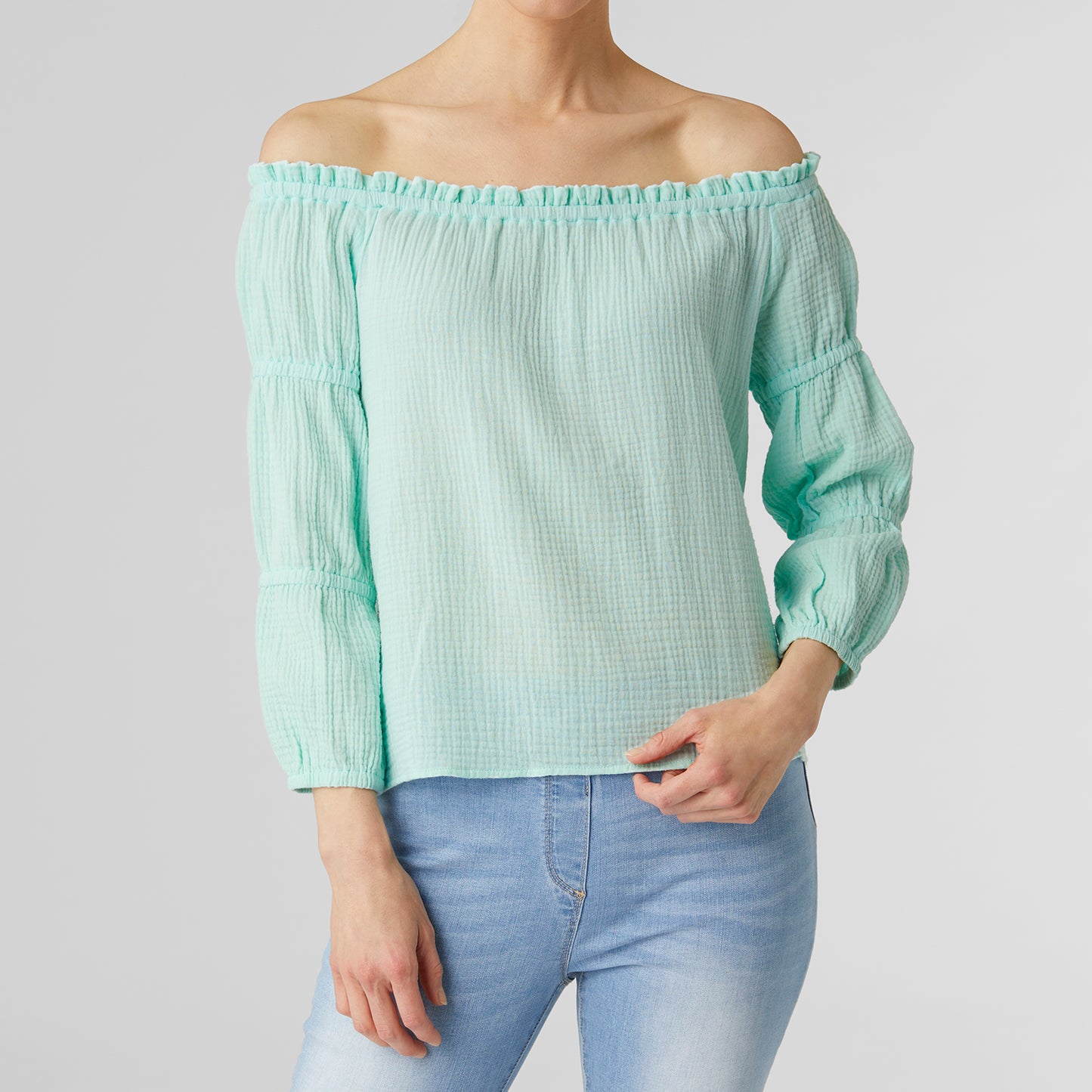 Simone 2-Way Gauze Puff Sleeve Blouse