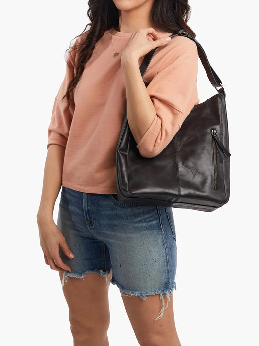 Lorena Front Zip Shoulder Bag
