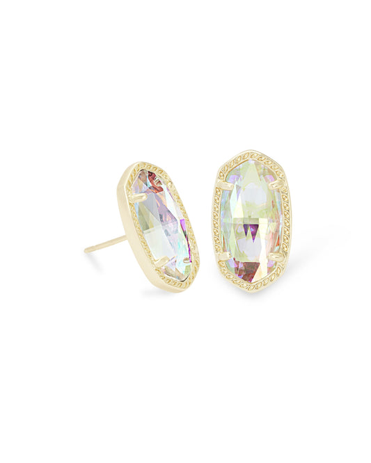 Ellie Gold Earrings In Dichroic Glass