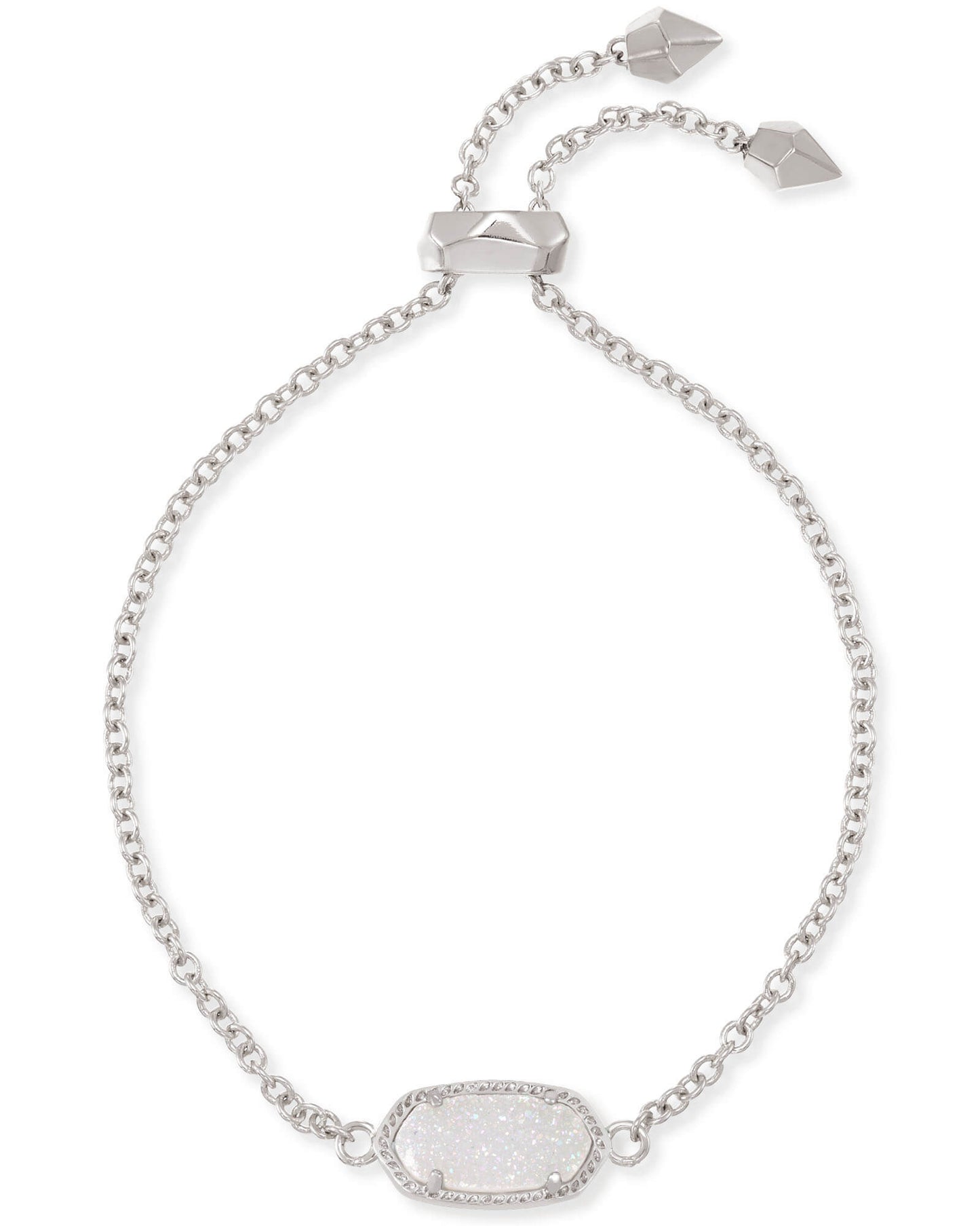 Emilie Silver Chain Bracelet in Platinum Drusy