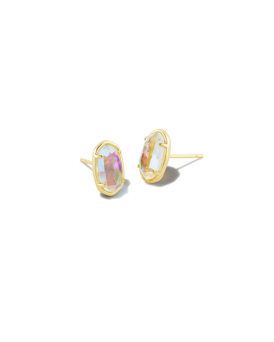 Grayson Stud Earrings | Gold & Dichroic Glass