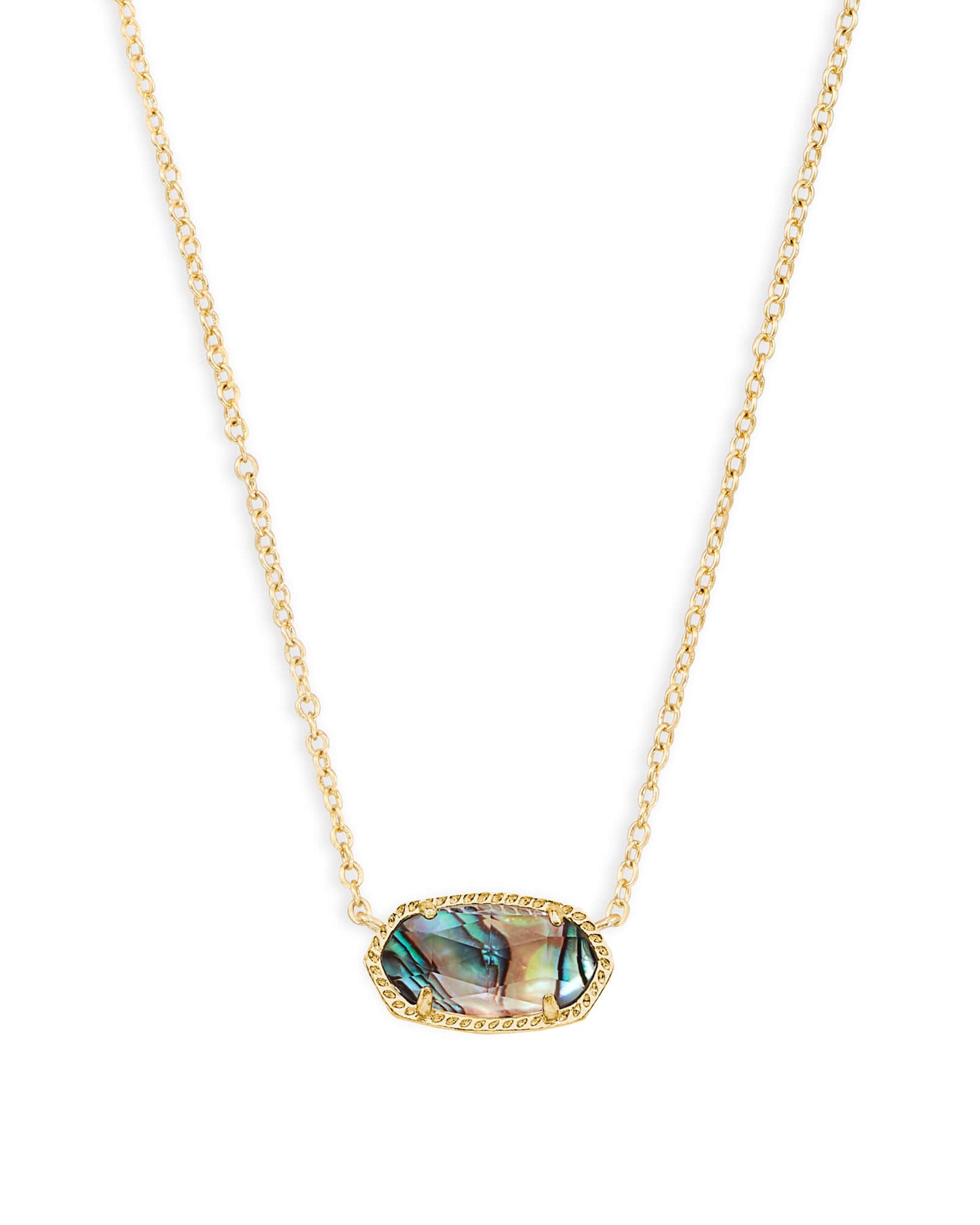 Elisa Pendant Necklace In Gold Abalone