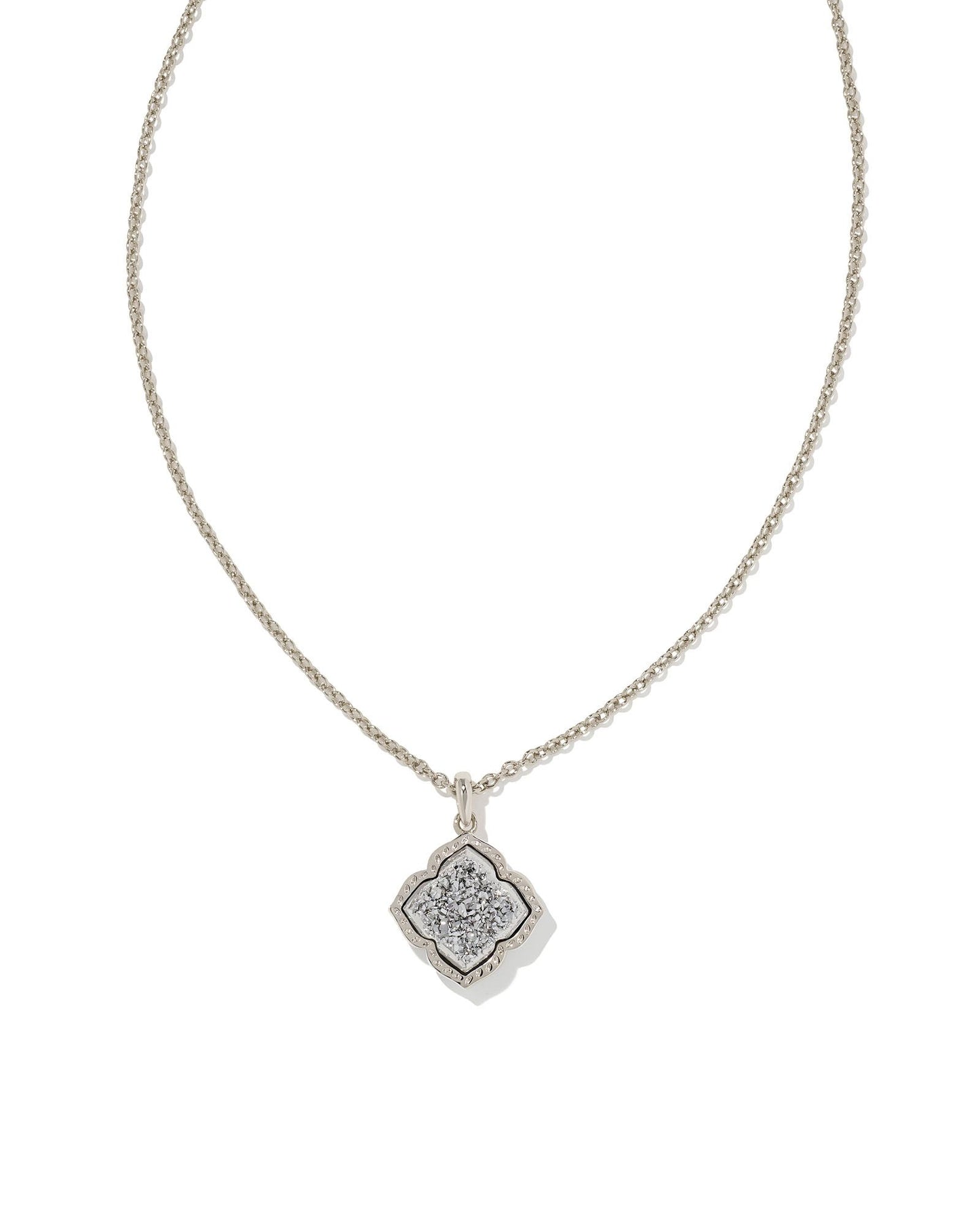 Mallory Necklace | Silver Platinum Drusy