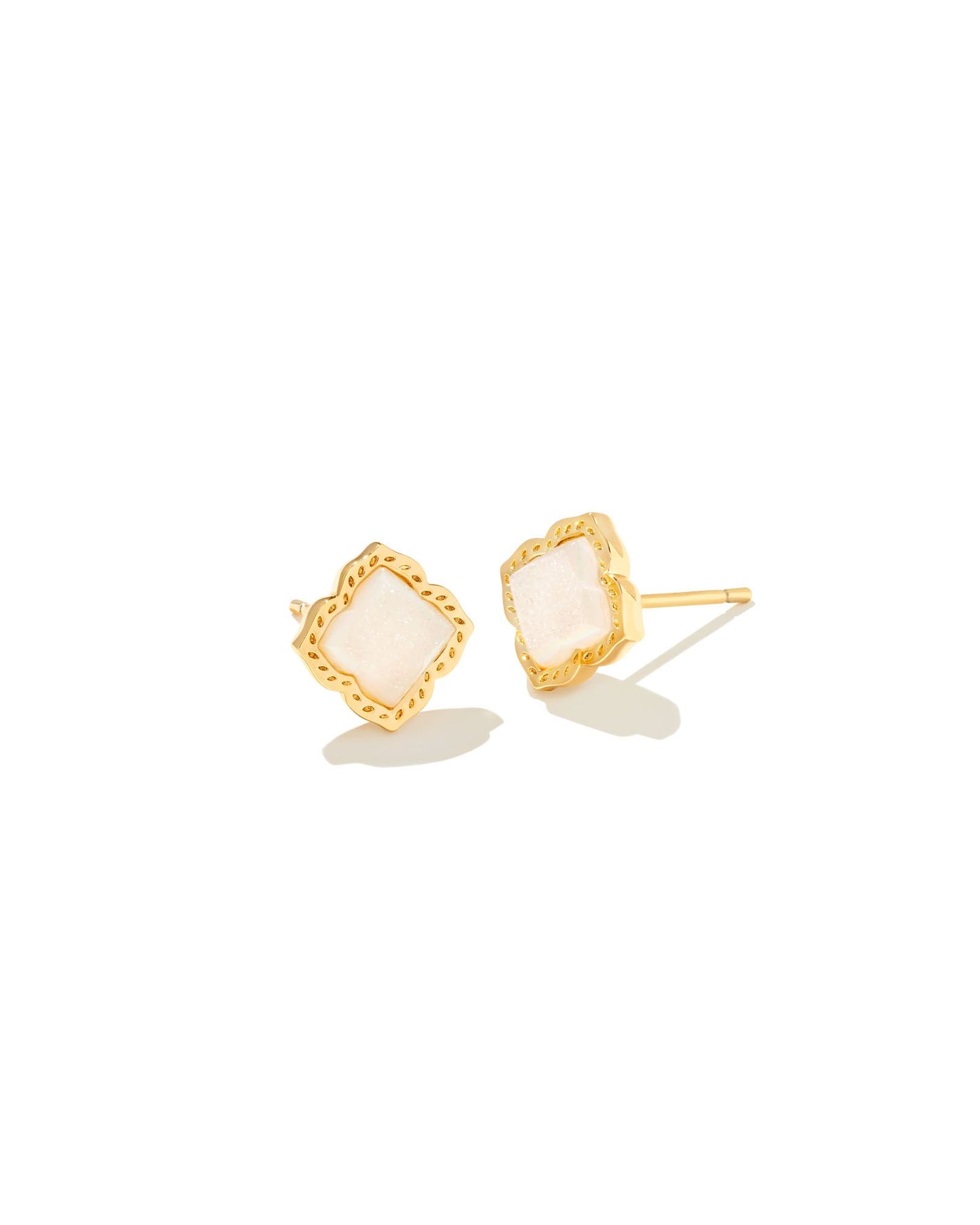 Mallory Stud Earrings | Gold & Iridescent Drusy
