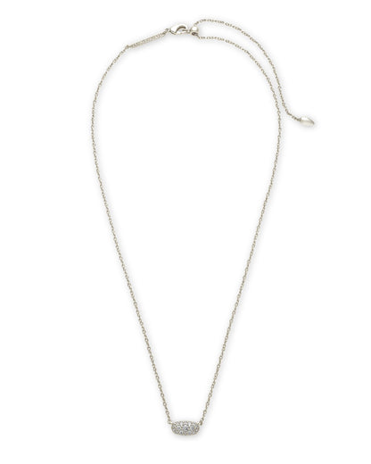 Grayson Silver Pendant Necklace In White Crystal